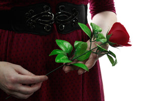 10 x Craft Soap Flowers - Med Rose - Black