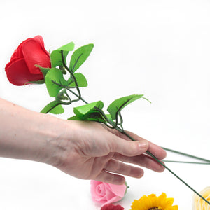 10 x Craft Soap Flowers - Med Rose - Violet