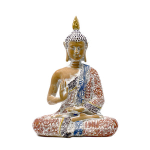 Thai Buddha - Protection - Terraccotta & Sky Blue 15 cm
