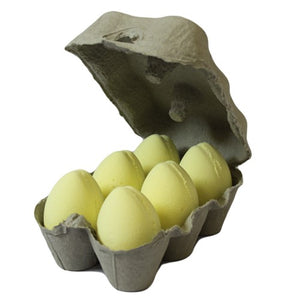 6x Bath Eggs in a Tray - Banana
