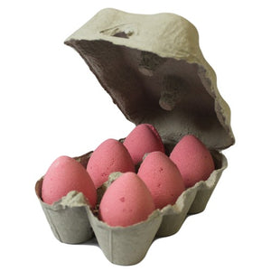 6x Bath Eggs in a Tray - Cherry