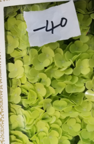 10 x Craft Soap Flowers - Hyacinth Bean - Spring Green