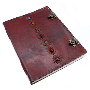 Huge 7 Chakra Leather Book - 10x13 (200 pages)