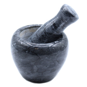 Medium Black Marble Pestle & Mortar - 8x10cm