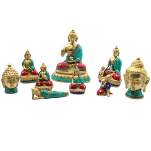 Brass Buddha Figure - Hands Down - 11.5 cm