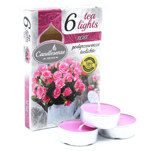 Set of 6 Scented Tealights - Rose