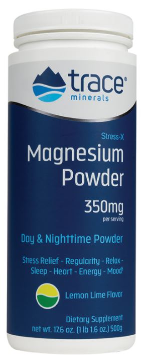 Trace Minerals Stress-X Magnesium Powder, Lemon Lime - 500 grams