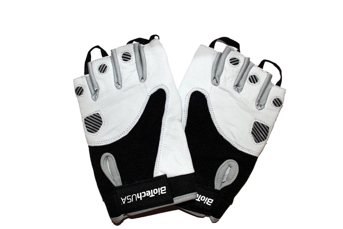 BioTechUSA Accessories Texas Gloves, White Black - Medium
