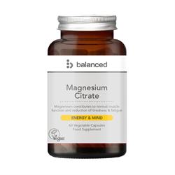 Balanced Magnesium Citrate 60 Veggie Caps - Reusable Bottle