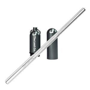 The Last Straw - TITANIUM -  The reusable + portable telescopic straw with keychain case