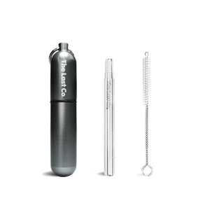 The Last Straw - TITANIUM -  The reusable + portable telescopic straw with keychain case