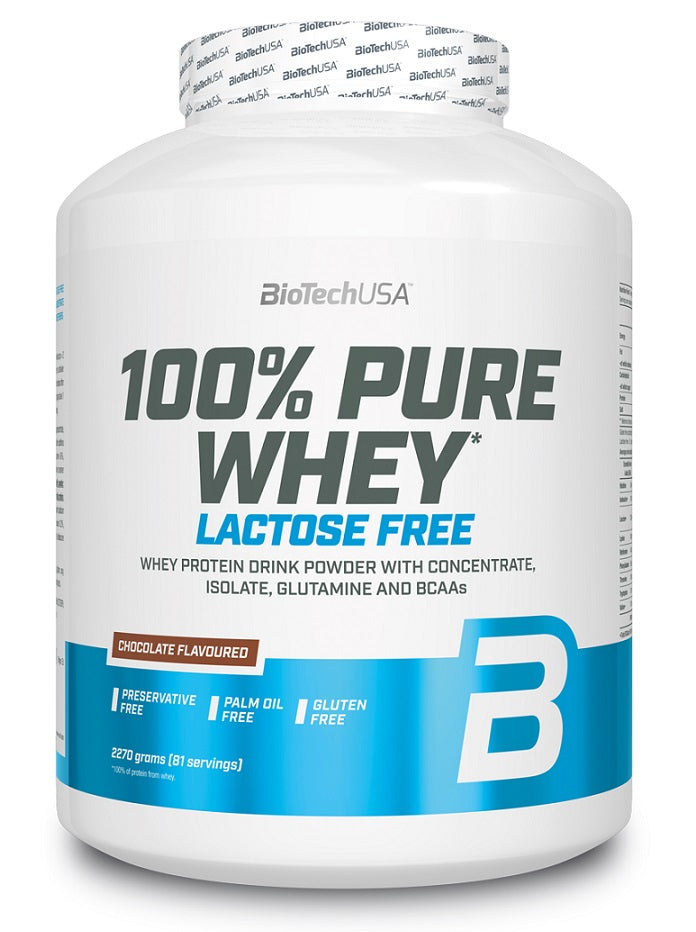 BioTechUSA 100% Pure Whey Lactose Free, Strawberry - 2270 grams