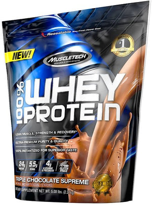 MuscleTech 100% Whey Protein Powder, Vanilla Ice Cream - 2270 grams