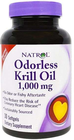Natrol Odorless Krill Oil, 1000mg - 30 softgels