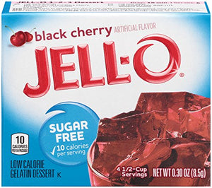 Jell-O Sugar Free Gelatin Dessert, Black Cherry - 8.5 grams