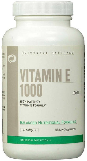Universal Nutrition Vitamin E 1000, 1000 IU - 50 softgels