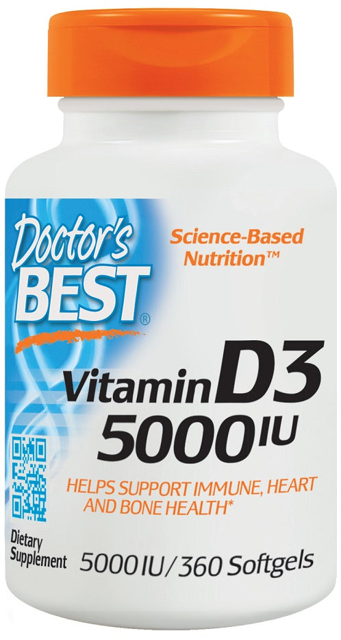 Doctor's Best Vitamin D3, 5000 IU - 360 softgels