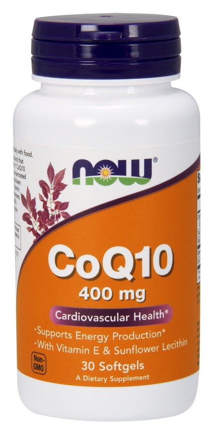 NOW Foods CoQ10 with Vitamin E & Sunflower Lecithin, 400mg - 30 softgels