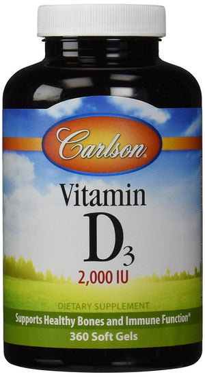 Carlson Labs Vitamin D3, 2000 IU - 360 softgels