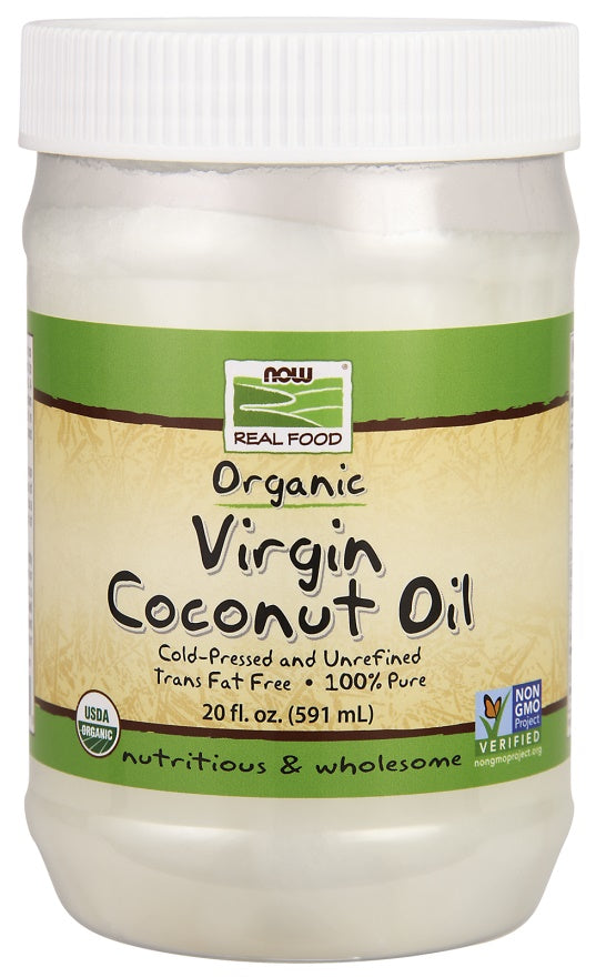 NOW Foods Virgin Coconut Cooking Oil Organic - 100% Pure - 591 ml.