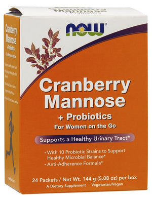 NOW Foods Cranberry Mannose + Probiotics - 24 packets
