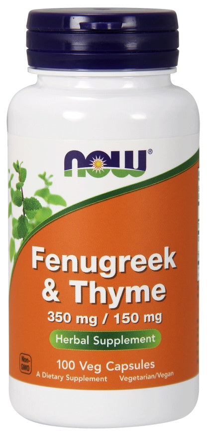 NOW Foods Fenugreek & Thyme - 100 vcaps
