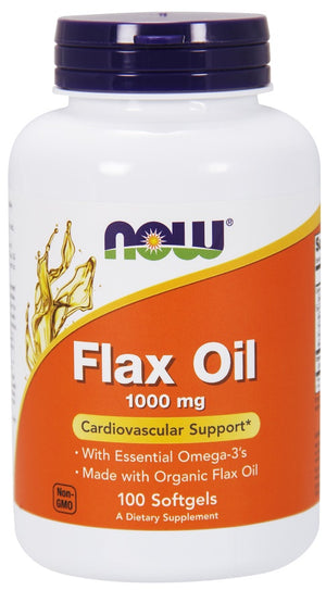 NOW Foods Flax Oil, 1000mg - 100 softgels