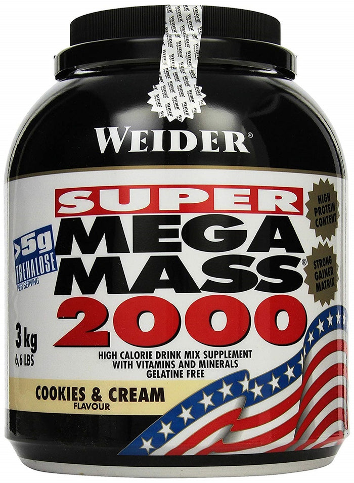 Weider Mega Mass 2000, Strawberry Delight - 3000 grams