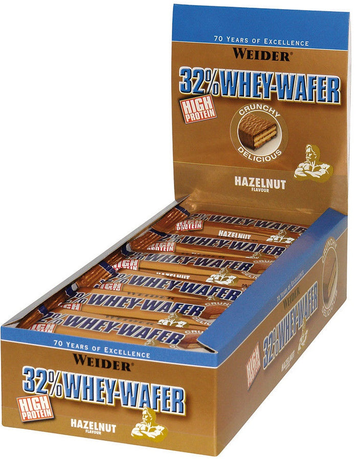 Weider 32% Whey-Wafer, Hazelnut - 24 bars