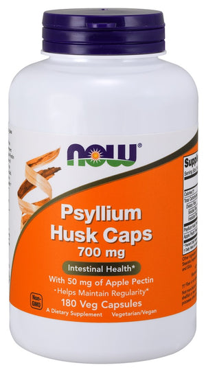 NOW Foods Psyllium Husk, 700mg with Apple Pectin - 180 vcaps