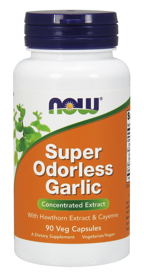 NOW Foods Super Odorless Garlic - Concentrated Extract - 90 vcaps