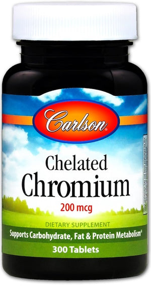 Carlson Labs Chelated Chromium, 200mcg - 300 tablets