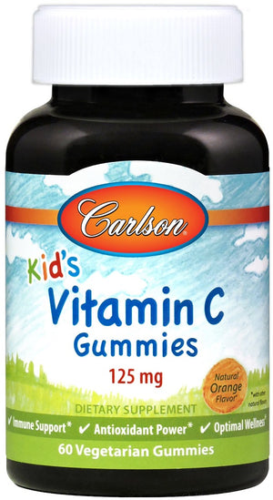 Carlson Labs Kid's Vitamin C Gummies, 125mg Natural Orange - 60 vegetarian gummies
