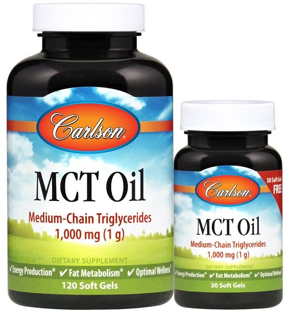 Carlson Labs MCT Oil, 1000mg - 120 + 30 softgels