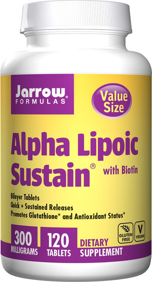 Jarrow Formulas Alpha Lipoic Sustain, 300mg with Biotin - 120 tablets