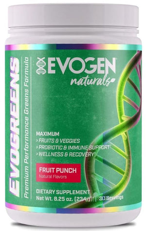 Evogen Evogreens Naturals, Fruit Punch - 234 grams