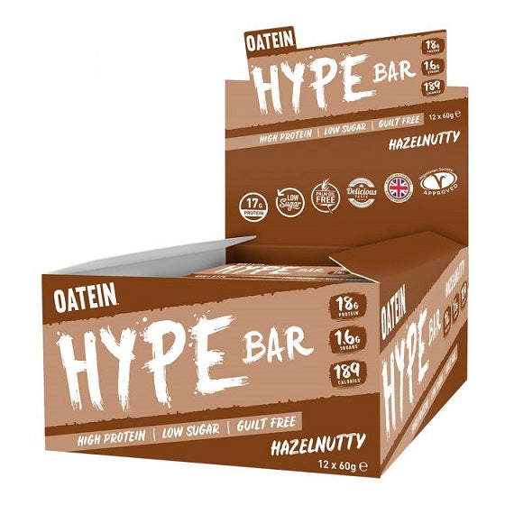 Oatein Hype Bar, Hazelnutty - 12 x 60g
