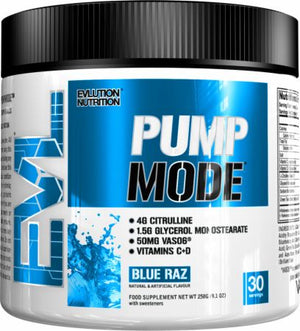 EVLution Nutrition PumpMode Powder, Blue Raz (EAN 818901022348) - 258 grams