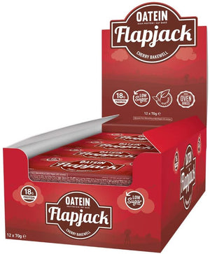 Oatein Low Sugar Protein Flapjack, Cherry Bakewell - 12 x 70g