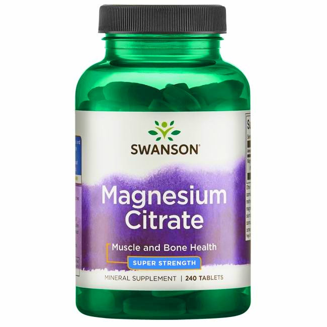 Swanson Magnesium Citrate, 225mg Super-Strength - 240 tablets