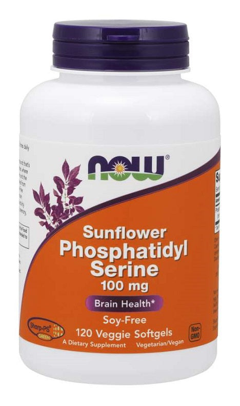 NOW Foods Sunflower Phosphatidyl Serine, 100mg - 120 veggie softgels