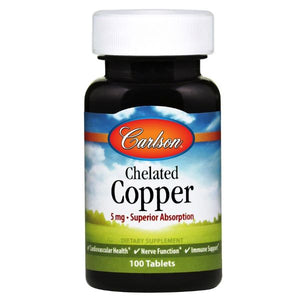 Carlson Labs Chelated Copper, 5mg - 100 tablets