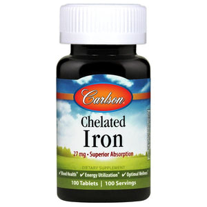 Carlson Labs Chelated Iron, 27mg - 100 tablets