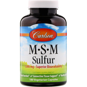 Carlson Labs MSM Sulfur, 1000mg - 180 vcaps