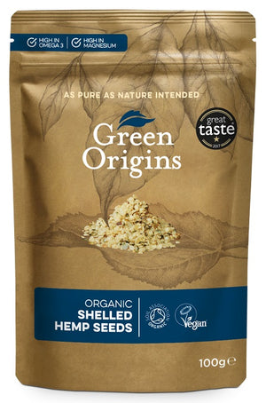 Green Origins Organic Shelled Hemp Seeds - 100 grams