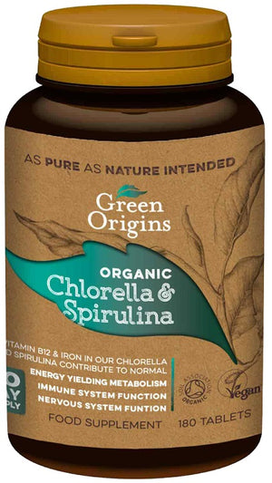 Green Origins Organic Chlorella & Spirulina, 500mg - 180 tablets