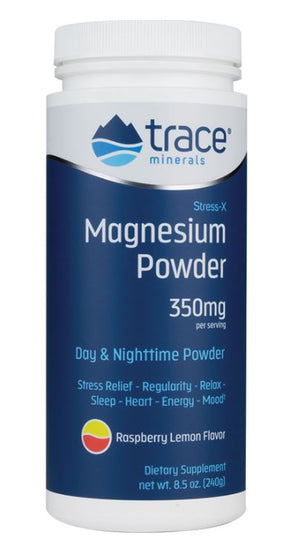 Trace Minerals Stress-X Magnesium Powder, Raspberry Lemon - 480 grams