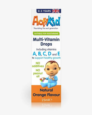 ActiKid Multi-Vitamin Drops, Natural Orange Flavour - 25 ml.