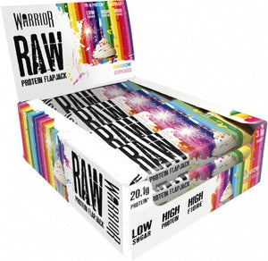 Warrior Raw Protein Flapjack, Rainbow Cake - 12 bars
