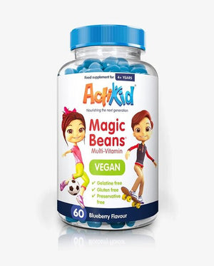 ActiKid Magic Beans Multi-Vitamin - Vegan, Blueberry - 60 beans
